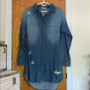 Forever 21 // long jean shirt